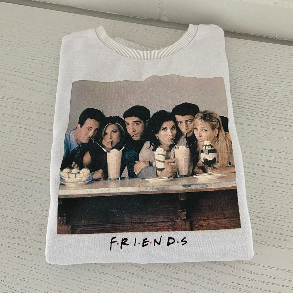 H&M Girls Teens White Friends Graphic Sweatshirt Size XS